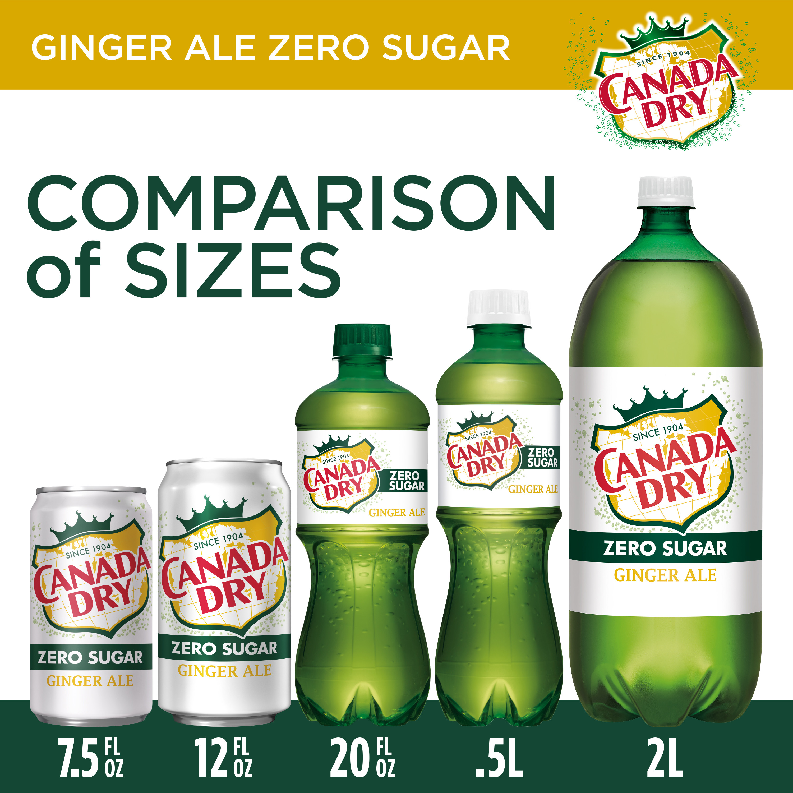 Canada Dry Zero Sugar Ginger Ale Soda Pop, 12 fl oz, 12 Pack Cans - image 3 of 13