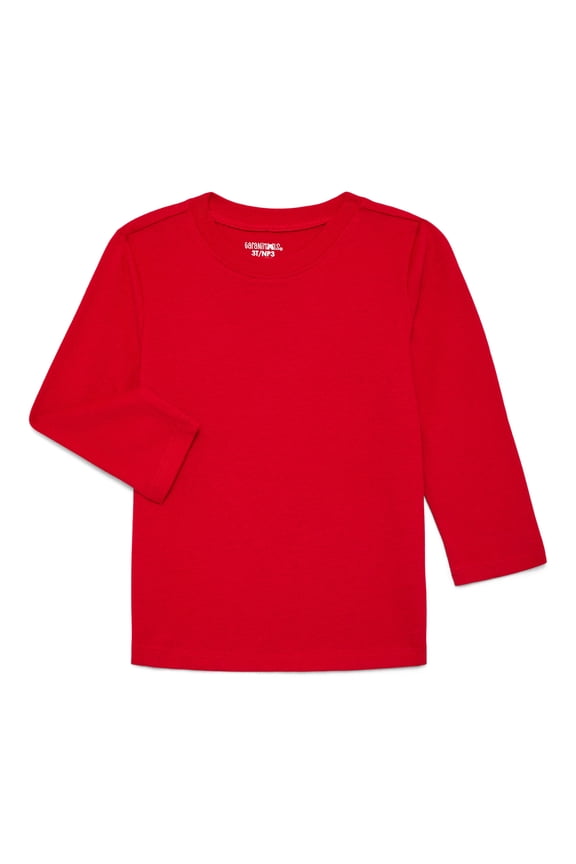 Toddler Boy Long Sleeve Brushed Jersey Solid T-Shirt, Sizes 18M-5T