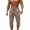 Coffee, variant on Men's Linen Capri Pants Soft Drawstring Waist Sweatpants Workout Gym Below Knee Cropped Jogger Pant with Pockets
