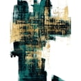 thumbnail image 3 of Wise, Alex 19x24 Black Modern Framed Museum Art Print Titled - Infatuation Gold on Teal I, 3 of 5