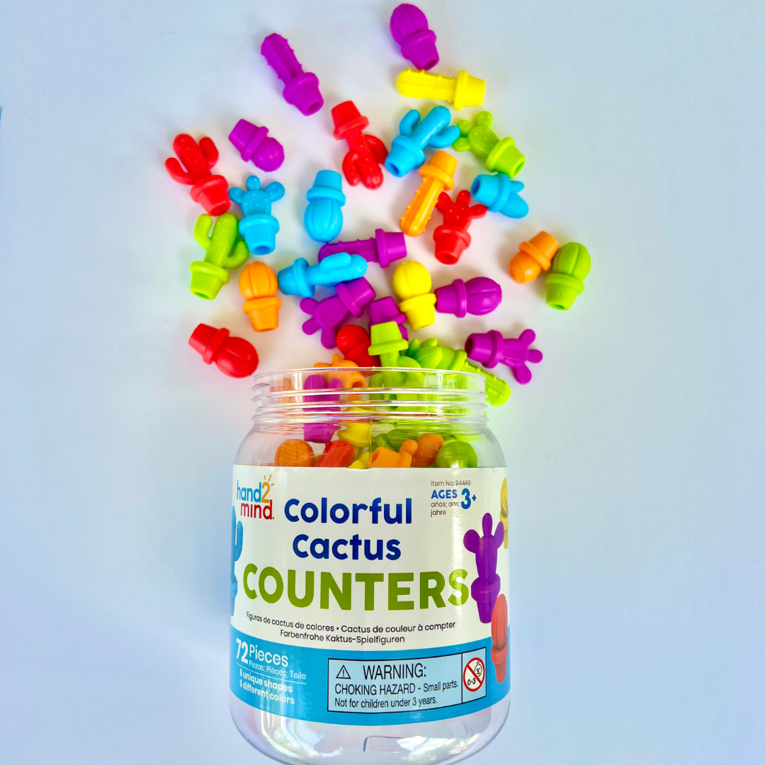 hand2mind Colorful Cactus Counters, Counters for Kids Math, Counting and Sorting Toys, Easter Egg Fillers