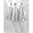 inhzoy Girls Shiny Metallic Skater Skort Skirt Silver 6