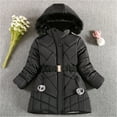 thumbnail image 2 of Odeerbi Kids Boys Girls Winter Padded Coat Fleece Lined Jacket Waterproof Fleece Lined Thick Down Coats Puffy Cotton Jackets With Hood Black 6-7 Years, 2 of 7