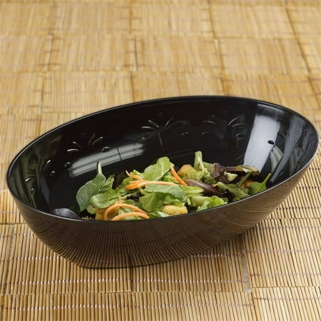 Large Plastic Bowls Party BalsaCircle 4 pcs 2 qt Disposable Oval Plastic Serving Bowls for Wedding Reception Party Buffet Catering Tableware Food Display ()
