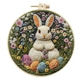 thumbnail image 1 of YWIYIUD 1PC DIY Punch Needle Kits Cute Cartoon Happy Easter Rabbit and Eggs Embroidery Punch Needle Craft with Hoop for Beginners for Festival and Decoration Craft Lovers and Home Decor 6inch, 1 of 4