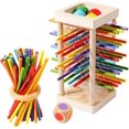 thumbnail image 1 of 2026 new Wooden Stick Game, Wooden Board Games with Colorful Sticks Dice, Educational Toy for Cognitive Development & Focus Training, Includes Mixed Colors Sticks and Dual-Level Puzzle, 1 of 6