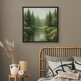 thumbnail image 4 of Framed Canvas Print Forest Landscape Wall Art Modern Nature Decorative for Living Room Bedroom - 24"x24" BLACK, 4 of 8