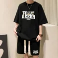 thumbnail image 3 of Nuevo conjunto de verano para hombre con diseño de gofres, camiseta de manga corta y pantalones cortos, conjunto de 2 piezas, ropa deportiva, chándal de moda, conjunto para correr, 3 of 5