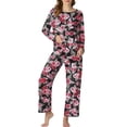 thumbnail image 2 of MINTREUS Pajamas for Women Set 2 Piece Lounge Set Long Sleeve Pjs Long Pants Sleepwear with Pockets, 2 of 9