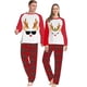 thumbnail image 3 of Conjuntos a juego de pijamas de pareja navideña Conjunto de pijamas verdes para adultos con renos y ciervos, 3 of 3