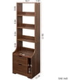 thumbnail image 7 of 58" Tall Nightstand with Bookshelf Walnut Night Stand with 2 Storage Drawers for Bedroom, Modern Bedside Table Storage Cabinet Bookcase for Living Room Apartment, 7 of 7