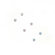 Hot Silver 22G Pink Blue Crystal Nose Ring, 6 Pack