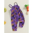 thumbnail image 4 of ZINTAOZT Toddler Girl Jumpsuit Baby Halloween Clothes Ghost/Pumpkin Print Sleeveless One Piece Strap Romper 6M-3T, 4 of 8