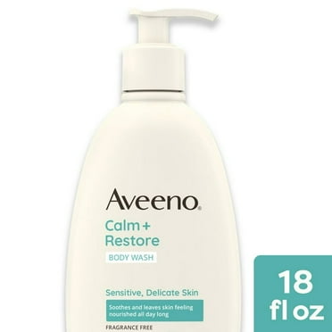 AVEENO Restorative Skin Therapy Sulfate-Free Body Wash for Sensitive,18 fl. oz 1 ea (Pack of 2)