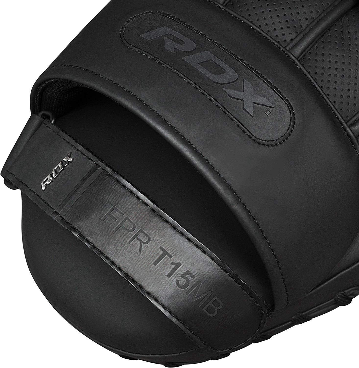 RDX Boxing Pads and Gloves Set, Convex Skin Leather Hook and Jab Target Focus Mitts Black 16oz