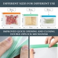 thumbnail image 2 of Reusable Freezer Bags | 15-Pack | M, L & XL Reusable Ziplock Bags | BPA Free & Leakproof Food Bags for Fridge Storage, Freezer Storage, Food Storage, & Batch Cooking, 2 of 4