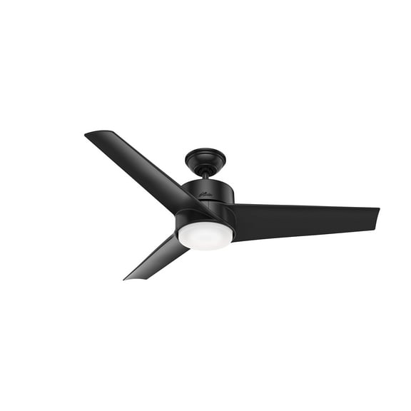 Restored Hunter Fan 54 inch Contemporary Matte Black Indoor/Outdoor Ceiling Fan with Light Kit (Refurbished)