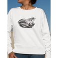 thumbnail image 2 of Common Frog Drawing Sweatshirt Women -Image by Shutterstock, Female 5X-Large, 2 of 4