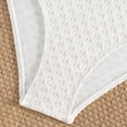 thumbnail image 5 of CAICJ98 Girls Two Piece Swimsuits Metallic Shell Bikini Sets Cut Out Bathing Suits for Girls Ruffle Top High Waist Hipster Swimwear (9-10 Years,White), 5 of 6