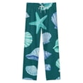 thumbnail image 4 of Seashell Starfish Pattern Winter Female Pants Flannel High Waist Women Pants Lady Warm Straight Leg Plush Trousers, 4 of 7