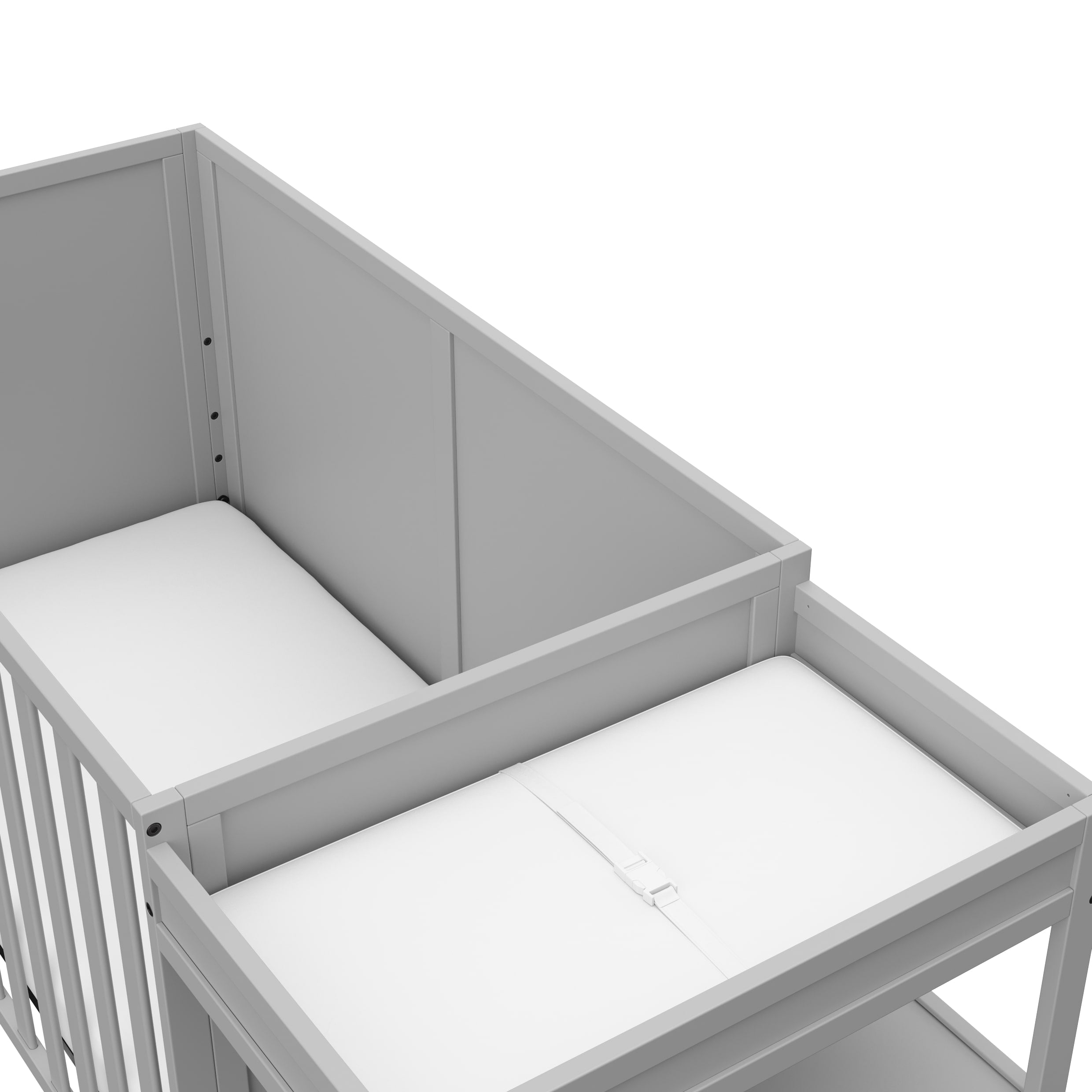 Graco Theo 5-in-1 Convertible Baby Crib and Changer, Pebble Gray