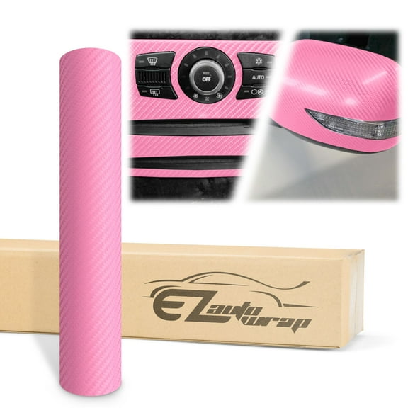 4D Carbon Fiber Pink Semi Gloss Car Vinyl Wrap Sticker Decal Film Sheet Air Release