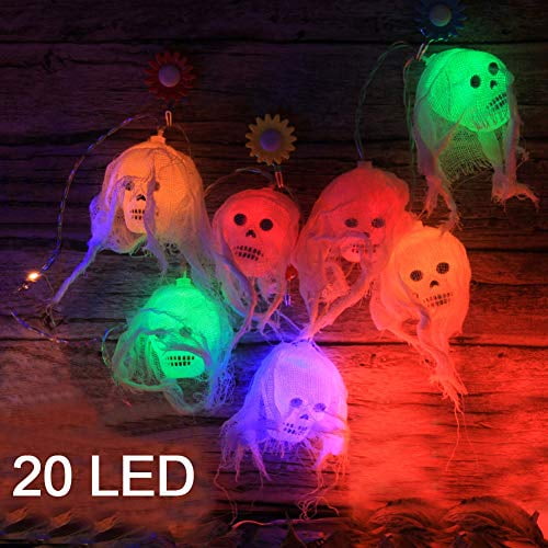 Skeleton Lights Halloween String Lighting 10Ft 20LEDs Skeletons Decoration 