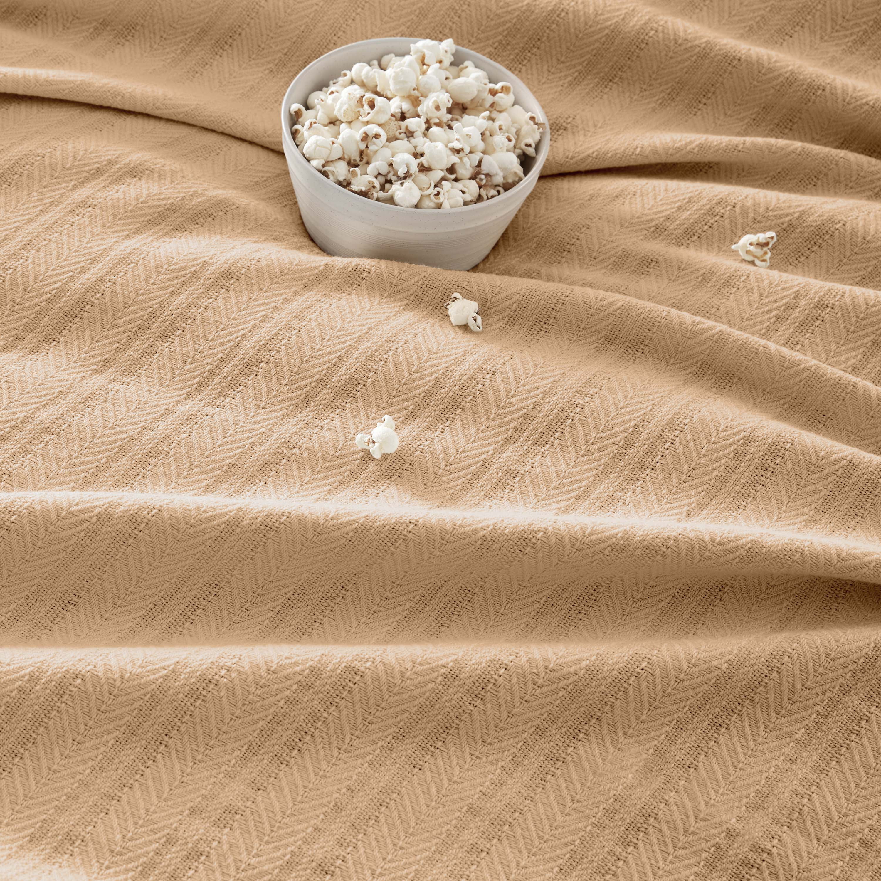 Vellux 100% Cotton Blanket, King, Beige