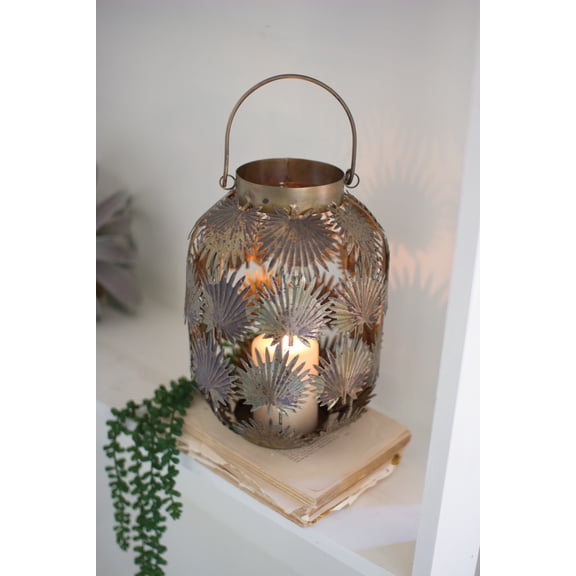 GwG Outlet Antique Brass Leaf Lantern NSHA1021
