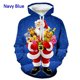 thumbnail image 3 of Sudadera con capucha con estampado 3D de Papá Noel y muñeco de nieve para hombre, sudadera informal holgada de manga larga con capucha y diseño de Feliz Navidad, 3 of 5
