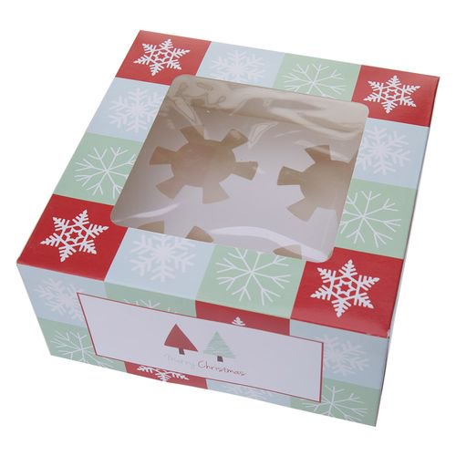 SHIYAO Christmas Cake Boxes With Window Paperboard Cake Baker Box For Bakery