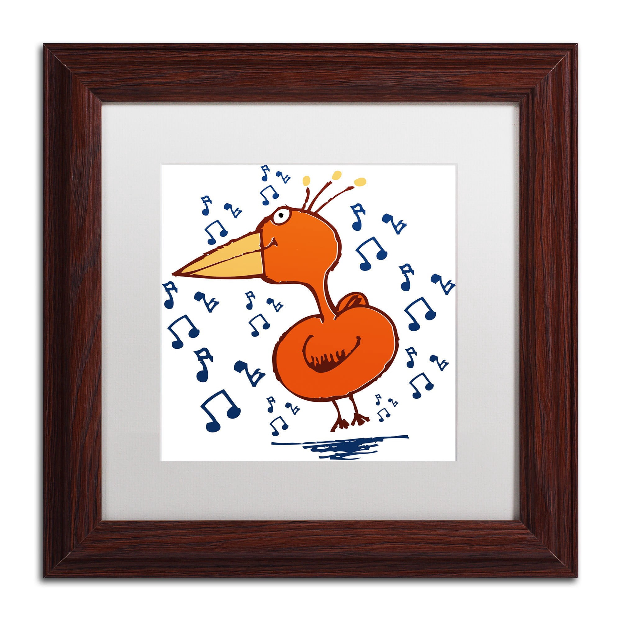 Carla Martell 'Music Bird' Matted Framed Art