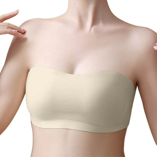 Brasier Mujer Sujetador sin Tirantes y sin Costuras para Mujer, de Una Sola Línea, con Tirantes Extraíbles Mediana
