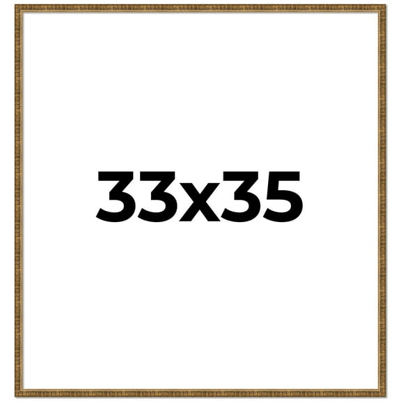 33x35 Frame Gold Picture Frame - Complete Modern Photo Frame Includes UV Acrylic Shatter Guard
