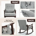 thumbnail image 3 of AVAWING Upholstered Rocking Chair with Massage Lumbar Support, Comfy Rocker Glider Chair for Nursery, Modern High Back Armchair for Living Room, Indoor Chair, Polyester, Light Gray, 3 of 8