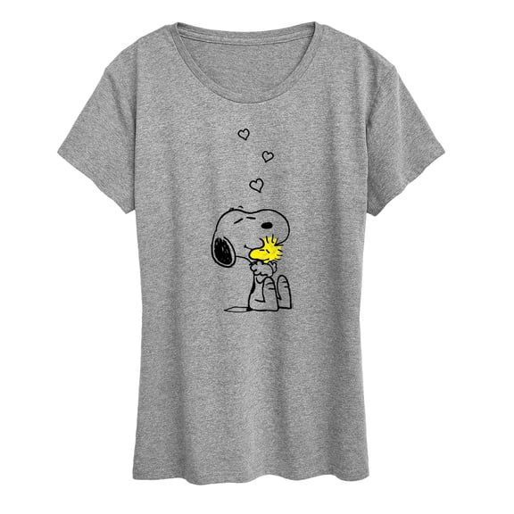 Peanuts - Snoopy and Woodstock Hearts - Women's Short Sleeve Graphic T-Shirt