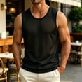 thumbnail image 2 of Dagugfen Workout Tank Tops for Men Mesh Breathable Regular Fitted Sleeveless Crew Neck Basic Layer Tops Summer Outdoor Activewear Tanks, 2 of 7