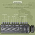 thumbnail image 4 of Clavier et Souris, Souris pour Ordinateur Portable 2,4 g 3 DPI, Clavier de Jeu Mécanique Style Machine à Écrire Rétro à Touches Rondes Colorées, avec Pavé Numérique, pour Bureau, Jeux, 4 of 8