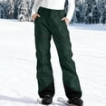 thumbnail image 2 of Womens Snow Ski Pants Fleece Lined Waterproof Thermal Insulated Warm for Snowboard Winter Hiking Army Green XL, 2 of 8