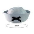 thumbnail image 6 of Kripyery Women's Sweet Girl Party Cosplay Cap, Lightweight Washable Solid Color Sailor Hat with Flip Eaves Bow Decor, JK Beret Dome Navy Cap, 6 of 8