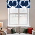 thumbnail image 3 of Tie Up Valance Curtain for Kitchen,Watercolor Blue White Heart Tie Dye Rod Pocket Short Curtains Adjustable Tie-Up Shade Valances,Traditional Ethnic Style Window Treatment for Bathroom Living Room, 3 of 9