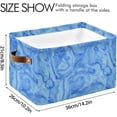 thumbnail image 3 of Coolnut Blue Abstract Marble Foldable Canvas Storage Bin, Sturdy Fabric Storage Basket with Handles, Storage Cube Box for Organizing Shelf Nursery Toy Closet 1PCS#32 Home Decor, 3 of 7