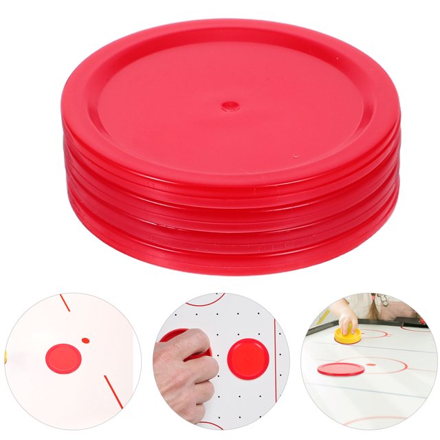OULII Ensemble de 4 Disques de Air Hockey Rouges de Taille Standard pour Joueurs d'Air Hockey