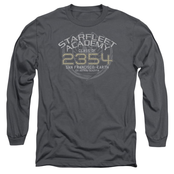 Star Trek Sisko Graduation Long Sleeve Adult 18/1 T-Shirt Charcoal