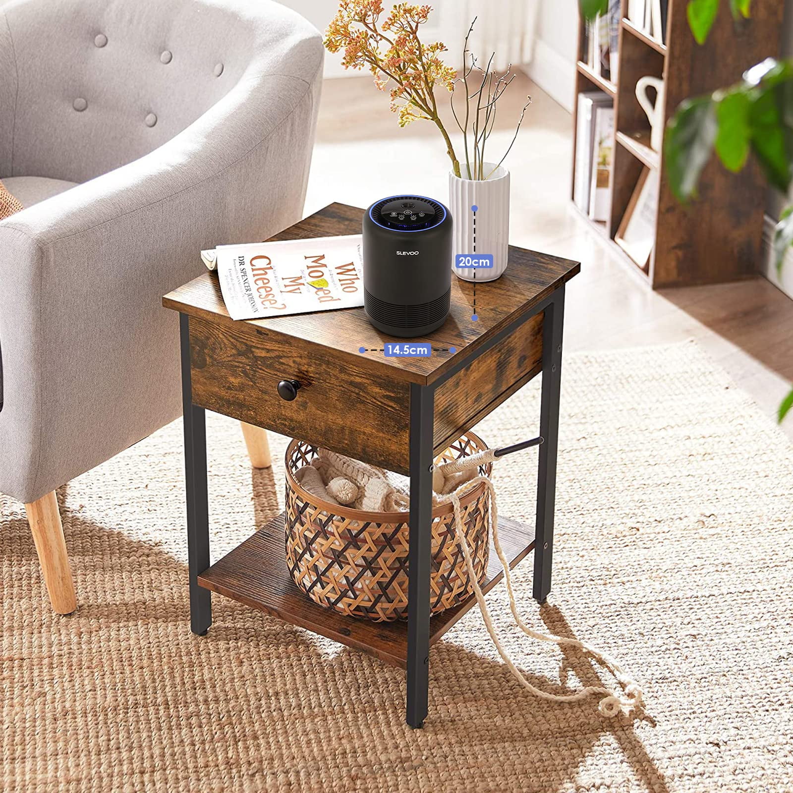 Slevoo Air Purifiers for Bedroom Pets Smokers in Home, 450 ft² H13 True HEPA Filter Air Cleaner, Effectively Clean 99.97% Smoke, Dust, Pollen, Pet Dander, Black