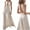 White, variant on Odeerbi Pants for Women 2025 Full Length Pants Wide Leg Jumpsuit Solid Color Backless Hollow Out Sleeveless V-Neck Erogenous Canonicals White
