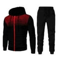 thumbnail image 4 of fheaev 2-Piece Outfits for Men Fleece Lined Hoodie Tracksuit Set Casual Solid Color Drawstring Joggers And Long Sleeve Zipper Hooded Sweatshirt with Pockets, 4 of 4