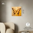 thumbnail image 5 of Golden Ochre Butterfly Elegant Butterfly Canvas Wall Art by Art Remedy, Gallery Wrapped, 20"x20", 5 of 7