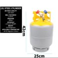 thumbnail image 2 of Ourlova Recovery Tank, Ac Recovery Tank With Free Adjustment Flexible Brass Double Valve, Non-slip Knob, Reusable Recovery Cylinder Tank For Home Factory, 2 of 9
