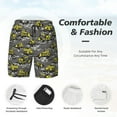 thumbnail image 4 of Kdxio Modern Yellow Excavator Print Men's Swim Trunks with Compression Liner 7 Inch Inseam Quick Dry Swim Shorts, 4 of 7